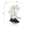 19" White Phalaenopsis Orchid - Faux Arrangement, White Ceramic Boat Vase, Elegant Decor for Home, Office & Events - Perfect Year-Round Accent, Floral Home by Artificial Flowers